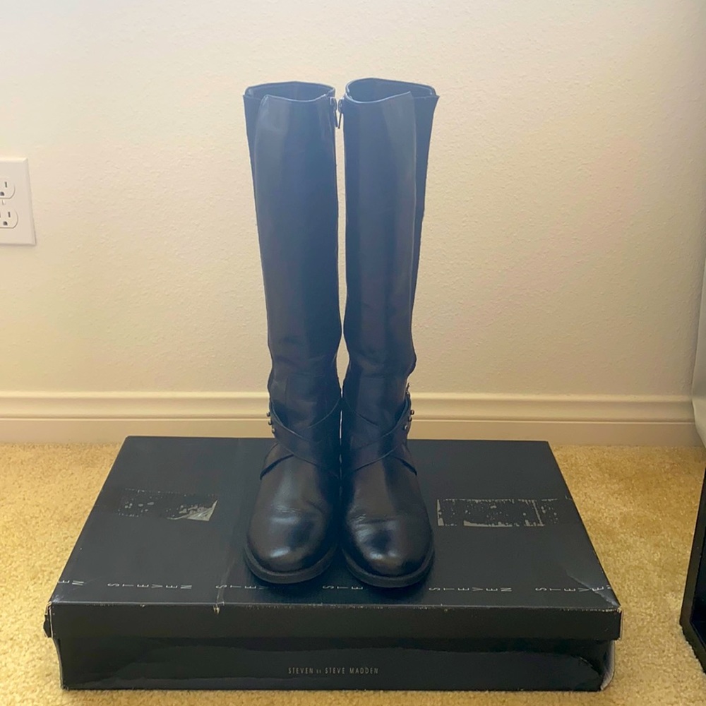 Steven By Steve Madden Black Boots Size 6 - image 1